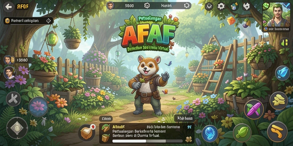 Tangkapan layar AFAF menampilkan kegiatan berkebun yang menarik dan interaktif.