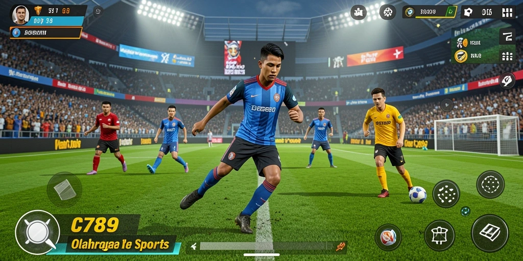 Screenshot gameplay C789 menampilkan aksi seru dalam permainan olahraga.