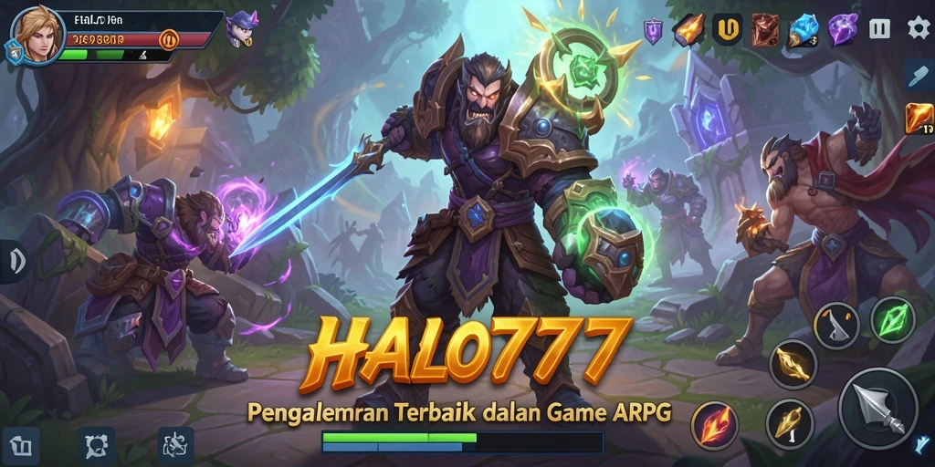 Screenshot gameplay HALO777 menampilkan aksi pertarungan seru.