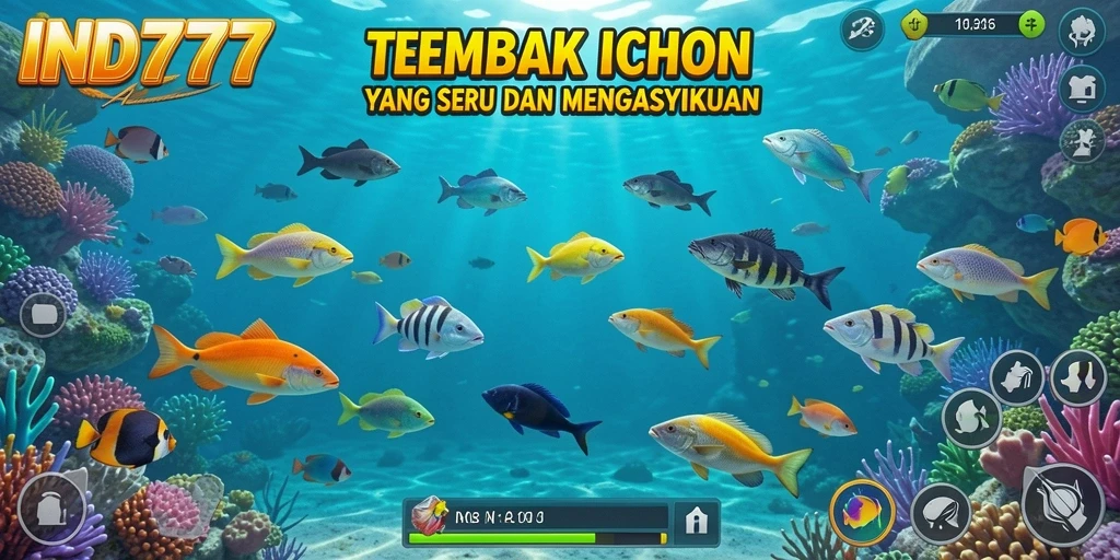 Screenshot gameplay IND777 menampilkan aksi menembak ikan yang seru.