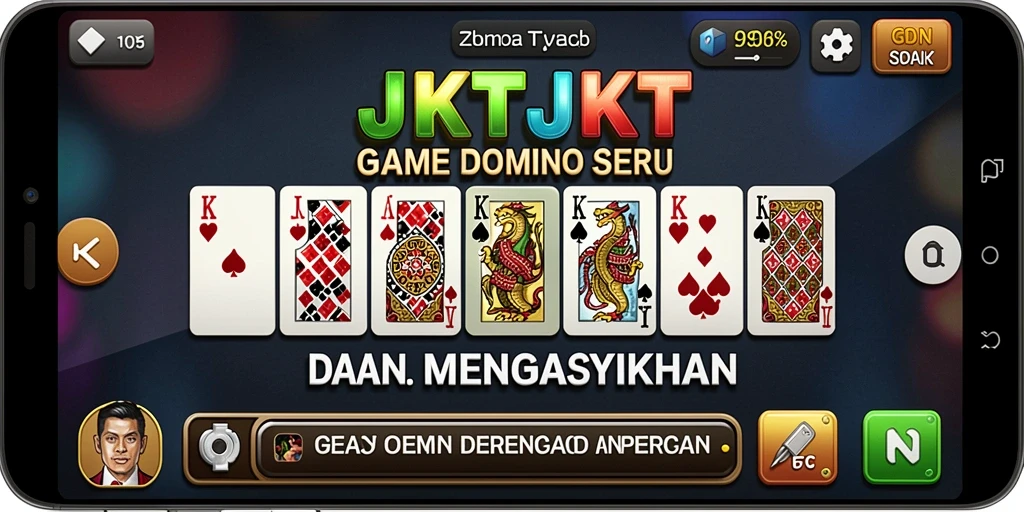 Screenshot gameplay JKTJKT menampilkan aksi seru permainan Domino.