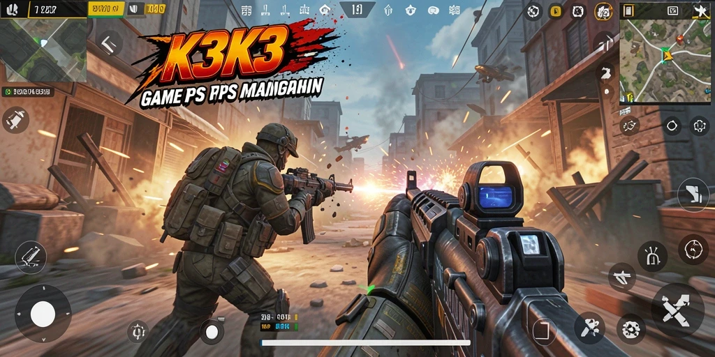 Screenshot gameplay K3K3 yang menampilkan aksi pertarungan seru.