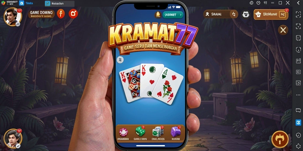 Screenshot gameplay KRAMAT77 yang menampilkan suasana permainan Domino.