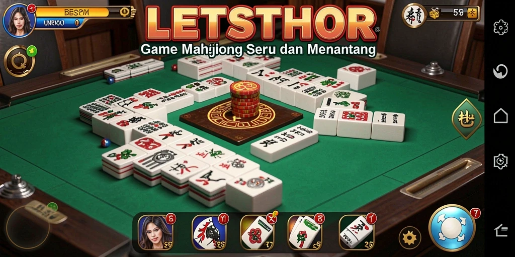 Tampilan gameplay LETSTHOR yang seru dalam permainan Mahjong.
