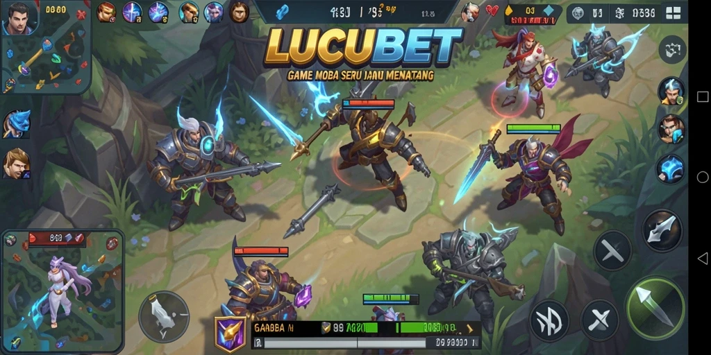 Tampilan seru dari pertempuran di LUCUBET dengan karakter yang beraksi.