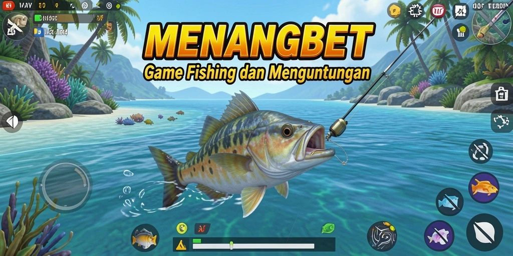Tampilan gameplay <strong>MENANGBET</strong> yang seru saat menangkap ikan.
