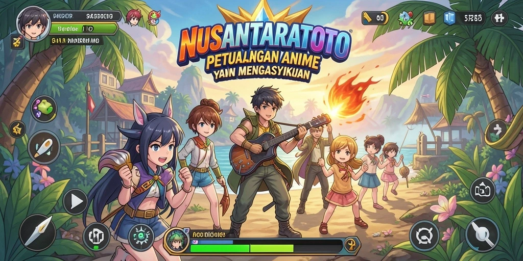 Screenshot gameplay NUSANTARATOTO yang menampilkan pertarungan karakter Anime.