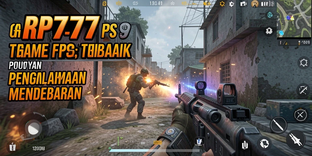 Gambar menampilkan gameplay intens dari RP777 dengan aksi tembak-menembak yang seru.