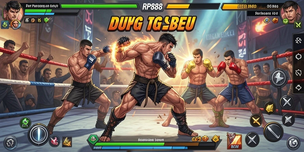 Gameplay RP888 menampilkan pertarungan penuh aksi dengan grafis yang menawan.