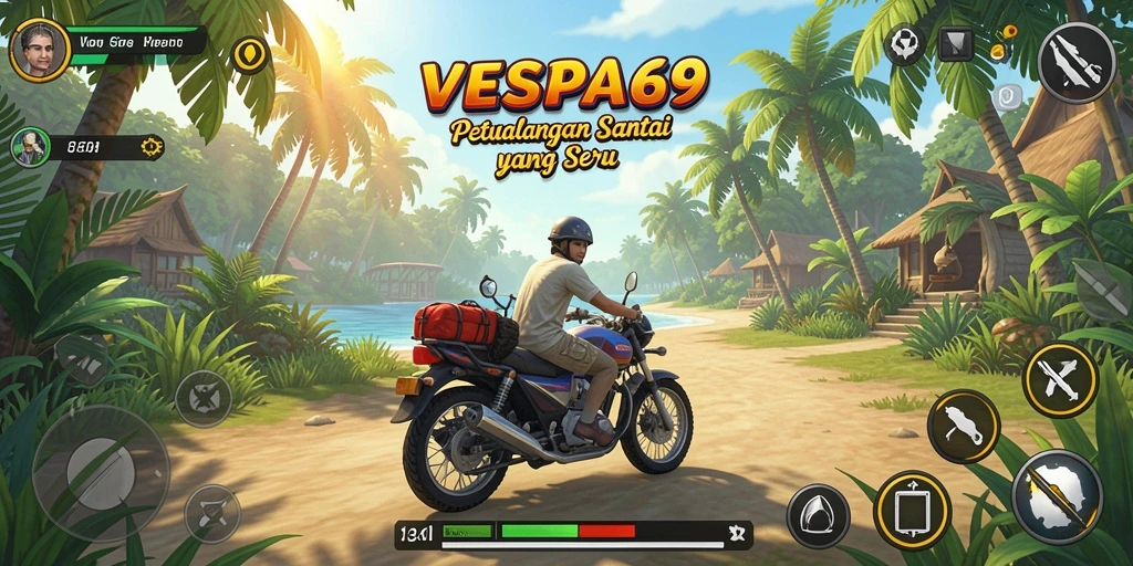Screenshot gameplay VESPA69 yang menggambarkan keseruan permainan casual.