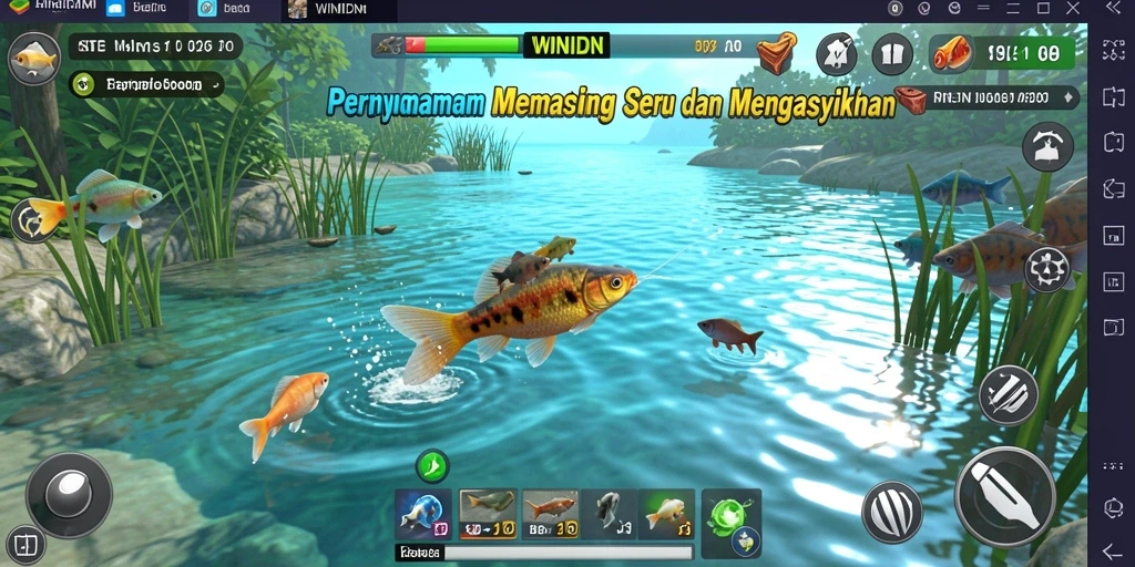 Gameplay WINIDN menampilkan suasana memancing yang mendebarkan.