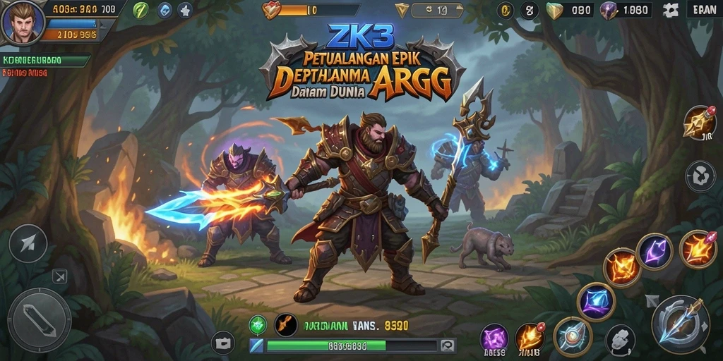 Tampilan gameplay ZK3 yang mendebarkan di dunia ARPG.