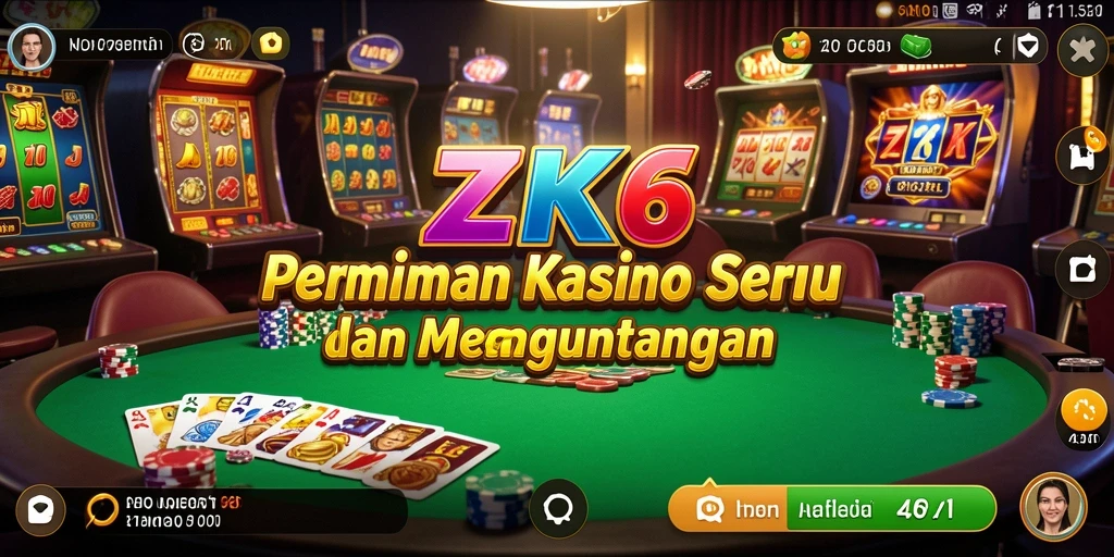 Screenshot utama ZK6 menampilkan gameplay seru kasino.
