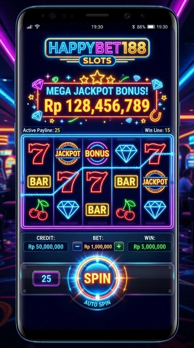 Tampilan antarmuka aplikasi happybet188 yang user-friendly.